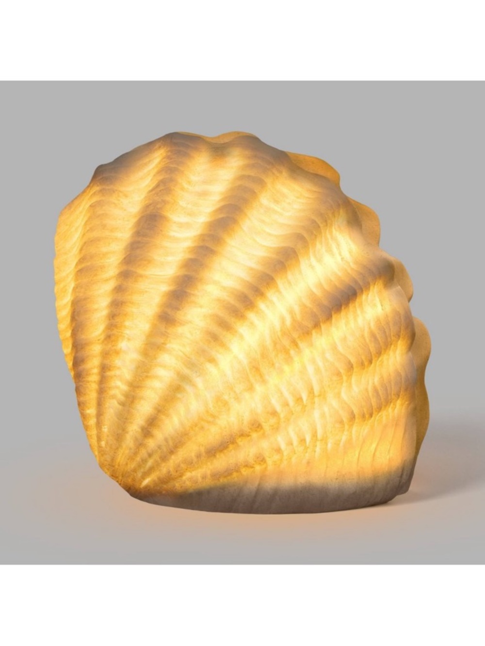Studio Mcgee Threshold Illuminated Outdoor Patio Beach Clam Shell Rechargeable - Picture 3 of 4